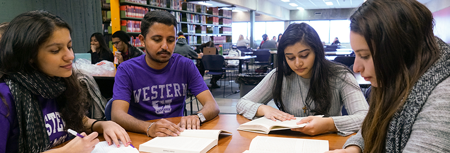 Students studying in a group